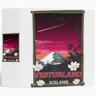 vesturland Iceland travel poster 3 Ring Binder