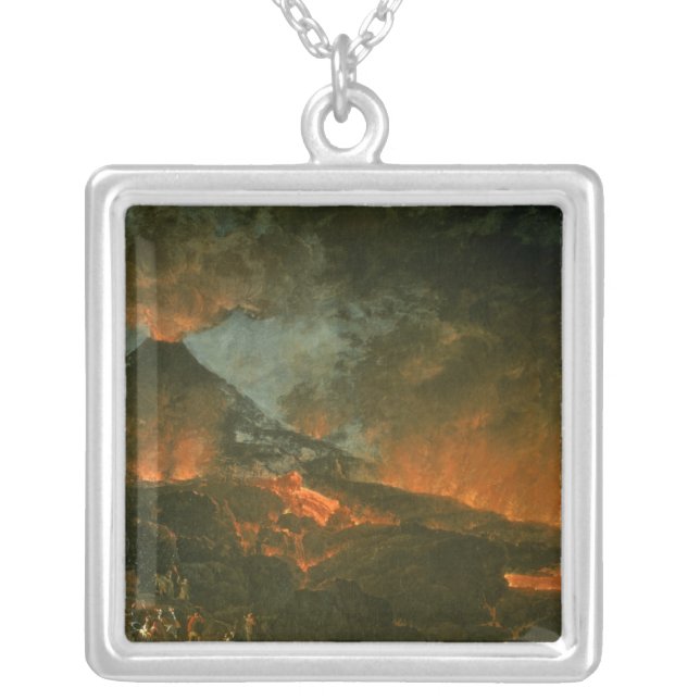 Vesuvius Erupting Silver Plated Necklace (Front)