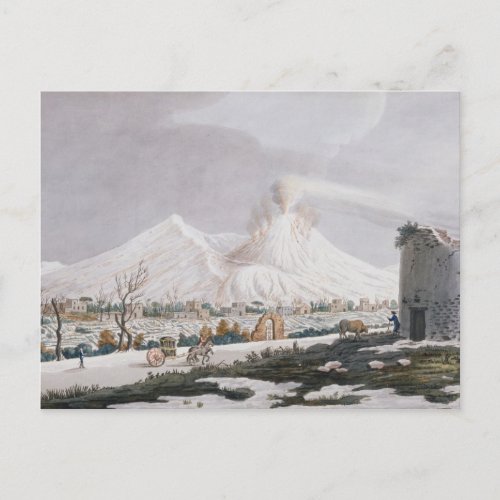Vesuvius in Snow plate V from Campi Phlegraei O Postcard