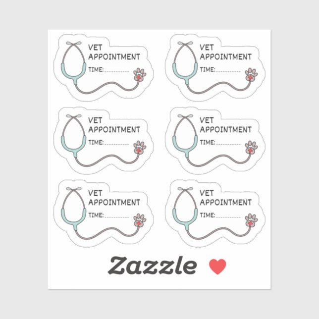 Vet Appointment Pet Health Reminder Bujo Planner Sticker (Sheet)