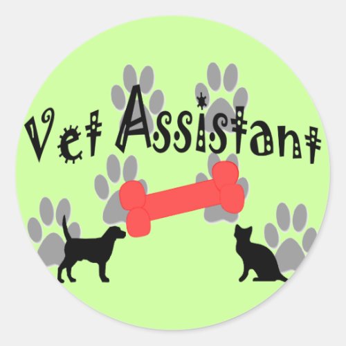 Vet Assistant Gifts Classic Round Sticker