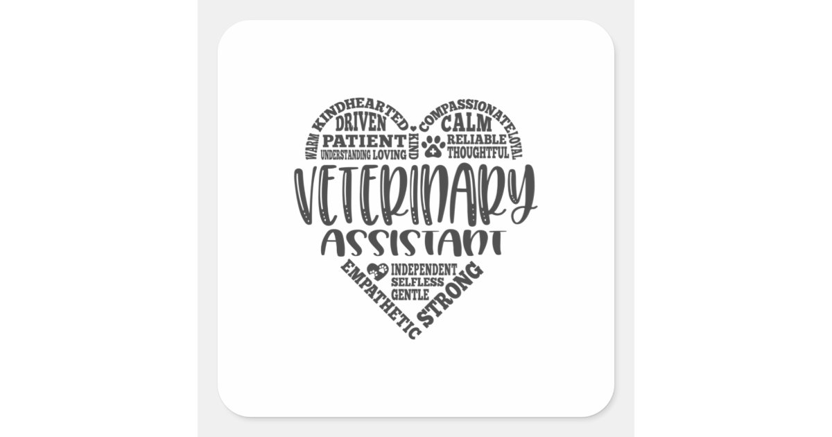 Vet assistant, veterinary assistant square sticker Zazzle