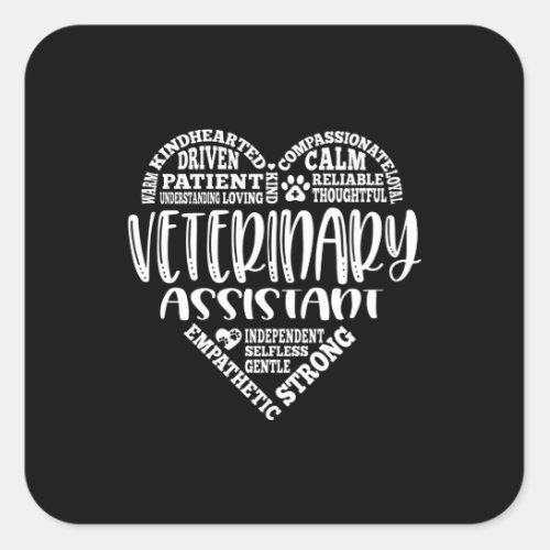 Vet assistant veterinary assistant square sticker