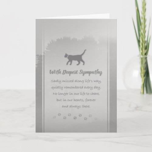 Vet  Business Cat Sympathy _ Deepest Sympathy Card