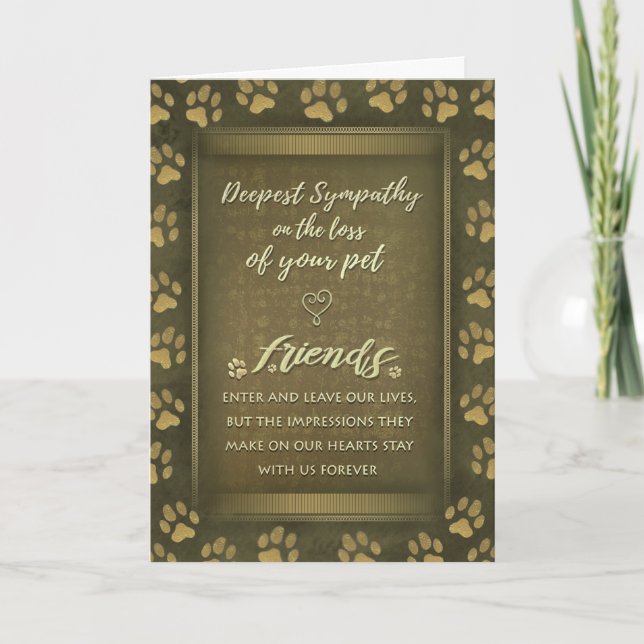 Vet & Business Sympathy Pet Brown Gold Card (Front)