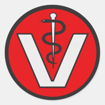 Vet Classic Round Sticker by BarbeeAnne at Zazzle