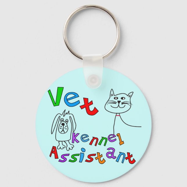 Vet Kennel Assistant T-Shirts and Gifts Keychain (Front)