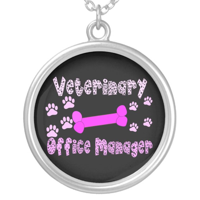 Vet Office Manage Necklace Sterling Silver Pendant (Front)