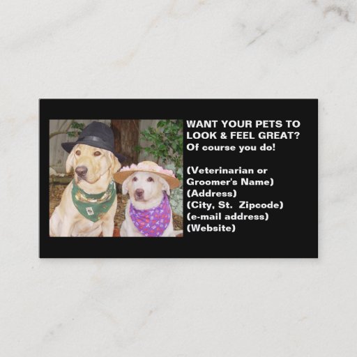 Customizable Vet or Groomer's Profile Card Business Card Templates