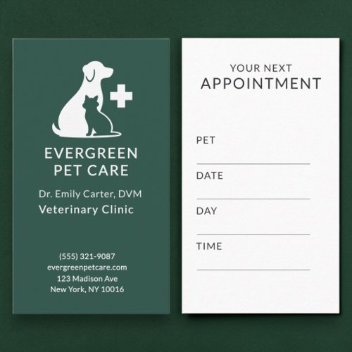 Vet Pet Veterinarian Office Appointment Reminder Card
