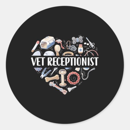 Vet Receptionist Veterinarian Receptionist Vet Sec Classic Round Sticker
