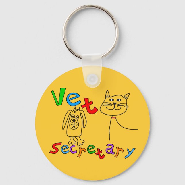 Vet Secretary Gifts, Veterinary Office Secretary Keychain (Front)