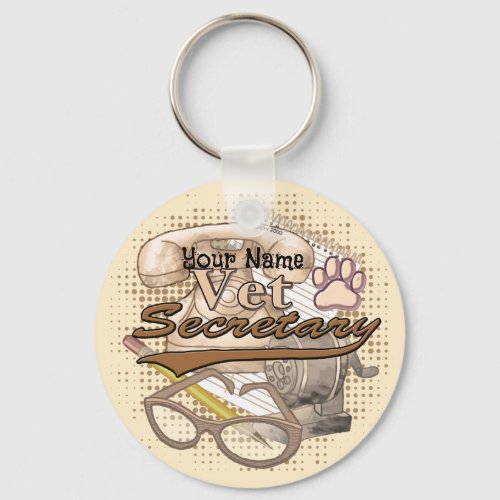 Vet Secretary Premium Round Keychain