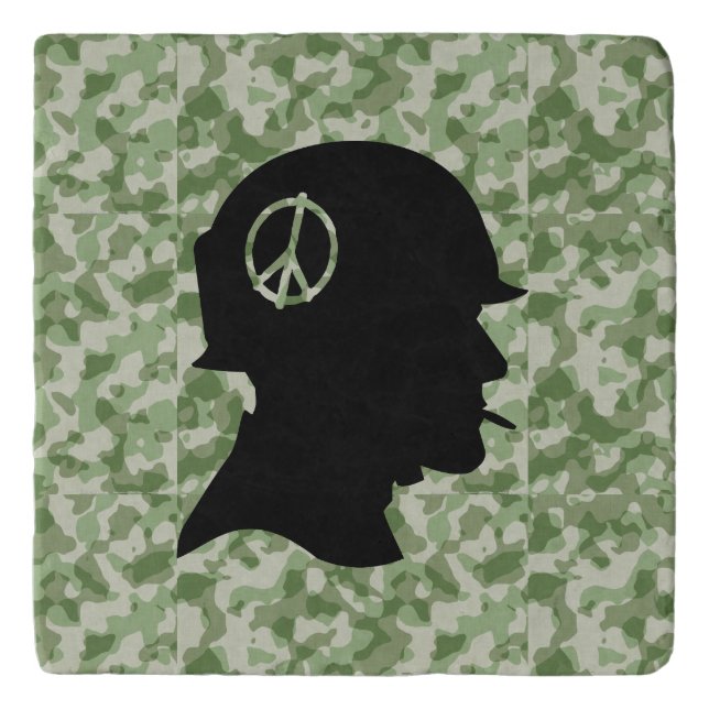 Vet Silhouette Camo Trivet (Front)