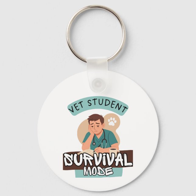 Vet Student Survival Mode – Vet Student Design Keychain (Front)