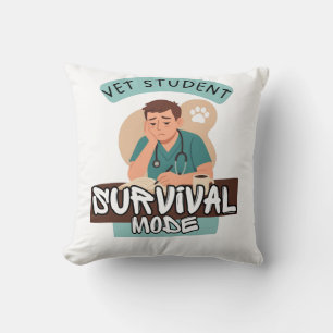 Vet Student Survival Mode – Vet Student Design Throw Pillow