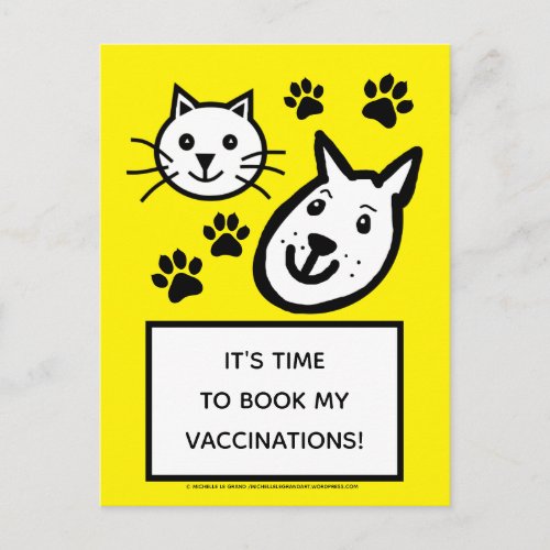 Vet Surgery Small Animal Vaccine Reminder Postcard