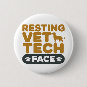 Vet Tech Aesthetic Cute Cats Dogs Paw Button