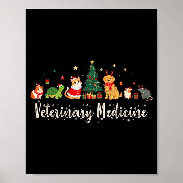 Vet Tech Animal Christmas Xmas Vibes Veterinary Me Poster (Front)