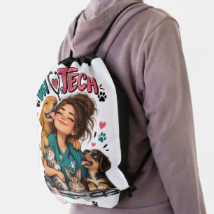 Vet Tech Animal Lover Drawstring Backpack