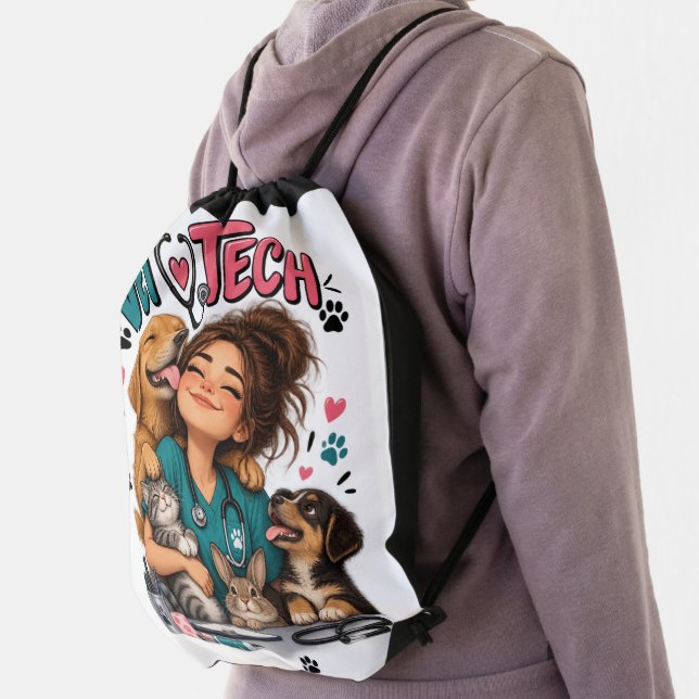 Vet Tech Animal Lover Drawstring Backpack (Insitu)
