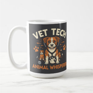 Vet Tech Animal Whisperer Cute Puppy Stethoscope Coffee Mug