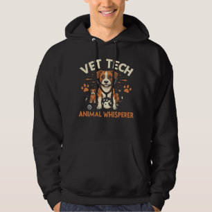 Vet Tech Animal Whisperer Cute Puppy Stethoscope Hoodie