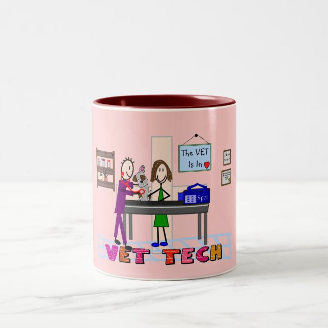 Vet Tech Art Gifts Two-Tone Coffee Mug (Center)