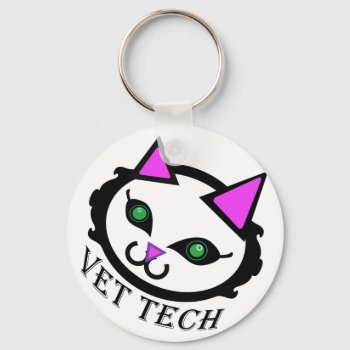 Vet Tech Cat Keychain by Vettechstuff at Zazzle