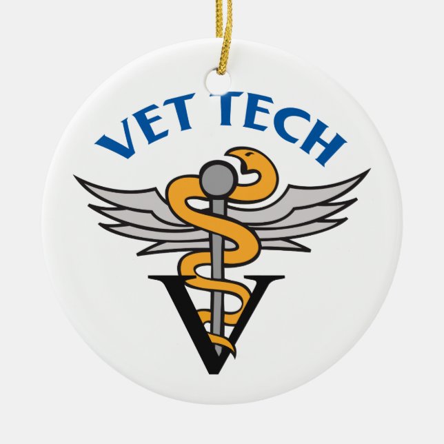 Vet Tech Ceramic Ornament (Front)