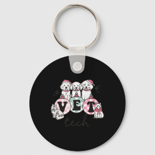 Vet Tech Christmas Veterinarian Animal Specialist  Keychain