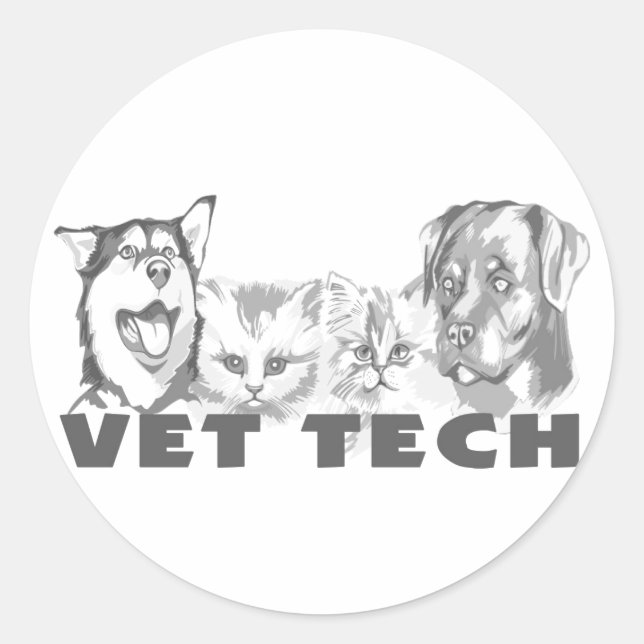 Vet Tech Classic Round Sticker (Front)