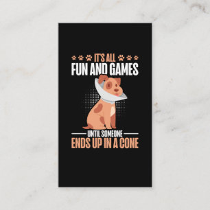 Vet Tech Dog Cone Humor Veterinarian Business Card