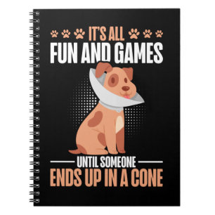 Vet Tech Dog Cone Humor Veterinarian Notebook