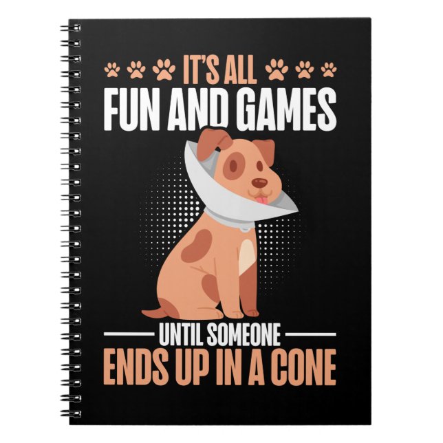 Vet Tech Dog Cone Humor Veterinarian Notebook (Front)