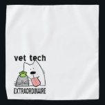Vet Tech Extraordinaire Bandana<br><div class="desc">This fun professional Veterinary Technician bandana design features a happy cartoon dog, cat, and bird with text, Veterinarian Extraordinaire. You worked hard to become an animal care worker and you're good at it, so let the world know! Great gift idea for your pets' favorite Vet Tech, too! Original copyrighted design...</div>