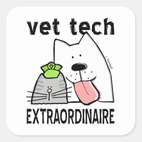 Vet Tech Extraordinaire Square Sticker