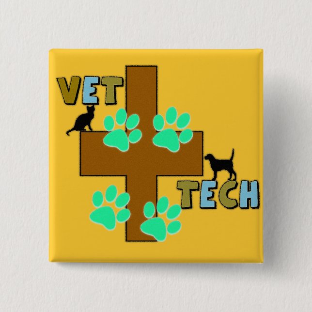 Vet Tech Gift Pinback Button (Front)
