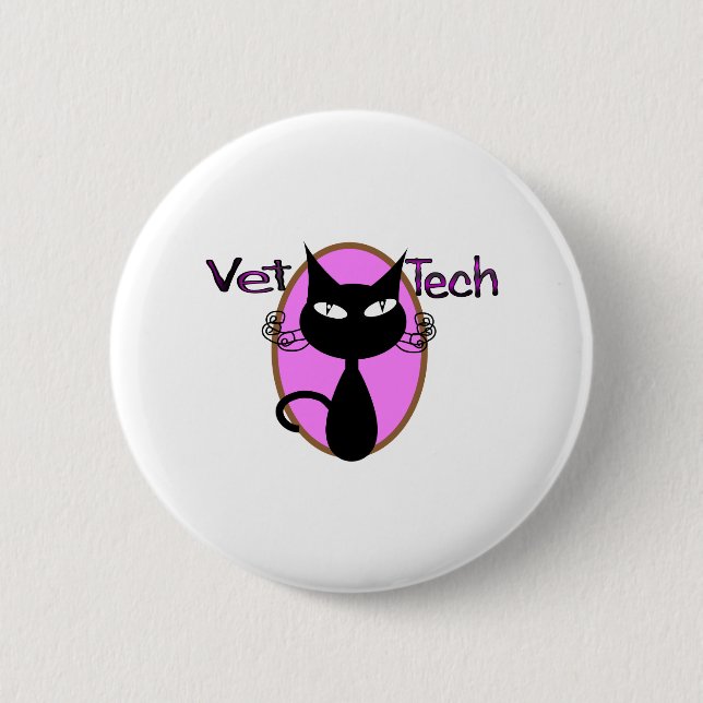 Vet Tech Gifts  "Adorable Cat Design" Button (Front)
