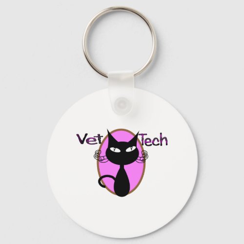 Vet Tech Gifts Adorable Cat Design Keychain