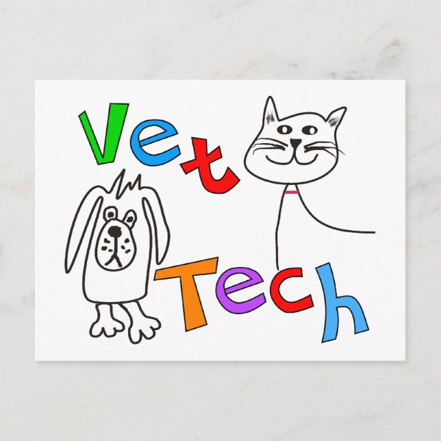 Vet Tech Gifts, Veterinary Technician Postcard (Front)