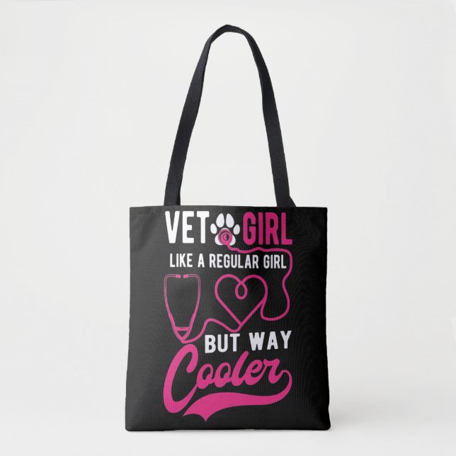 Vet Tech Girl Love Animals Female Veterinarian Tote Bag (Front)