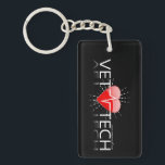 vet tech keychain<br><div class="desc">ecg design vertical black key chain for vet techs</div>