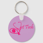 Vet Tech Keychain Pink at Zazzle