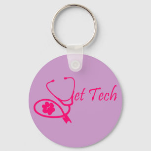 vet tech keychain pink