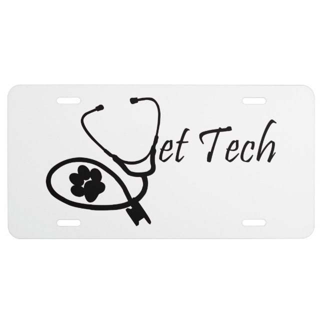 vet tech license plate (Front)