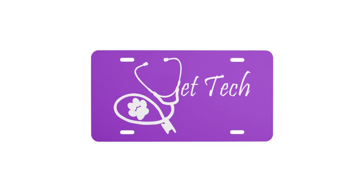 vet-tech-license-plate-zazzle