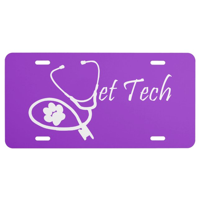 vet tech license plate (Front)