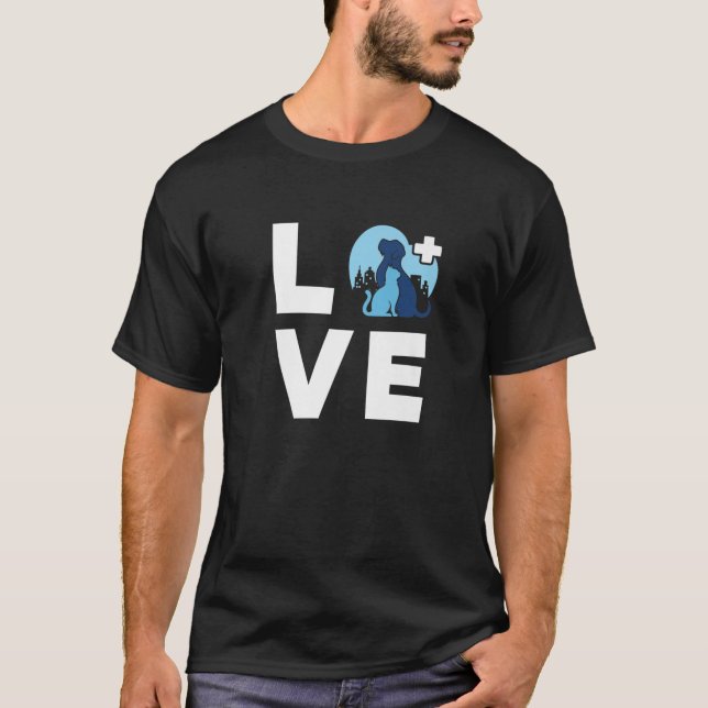 Vet Tech Love Animal Veterinary Veterinarian Techn T-Shirt (Front)