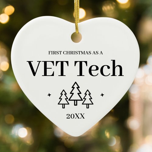 VET Tech New Job Christmas Ceramic Ornament